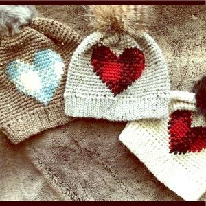 Crochet heart hats